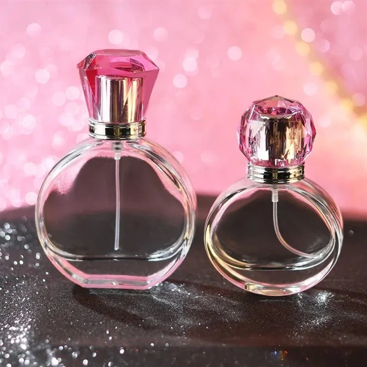 clear cosmetic glass perfume bottle